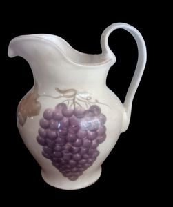 Vinyard - hand painted Z-Gallerie- 172 oz. pitcher 14" in.tall- 6" w. Mouth